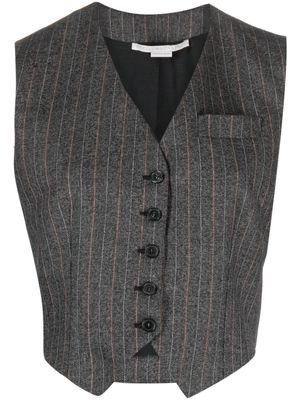 Stella McCartney striped wool cropped waistcoat - Grey