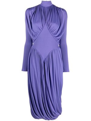 Stella McCartney sweetheart draped midi dress - Purple