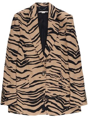 Stella McCartney tiger-print double-breasted blazer - Neutrals