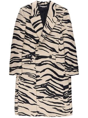 Stella McCartney tiger-print double-breasted coat - White
