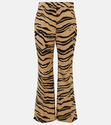 Stella McCartney Tiger-print wool-blend flared pants