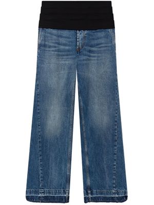 Stella McCartney tuxedo-embellished wide-leg jeans - Blue