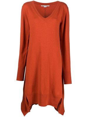 Stella McCartney V-neck draped knitted dress - Orange