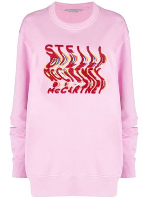 Stella McCartney warped-logo oversized sweatshirt - Pink