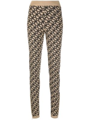 Stella McCartney wave-pattern knitted trousers - Brown