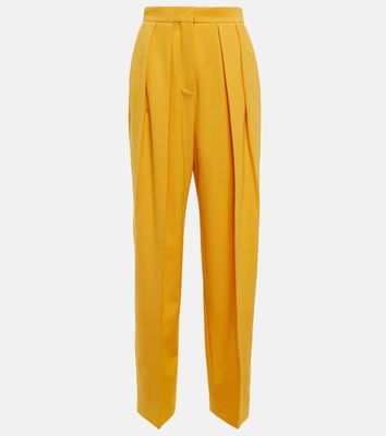 Stella McCartney Wool-blend high-rise pleated pants