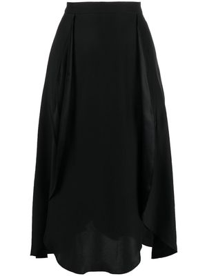 Stella McCartney wrap-effect Mulberry silk midi skirt - Black