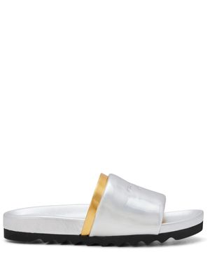 Stella McCartney x Sorayama faux-leather slides - Silver