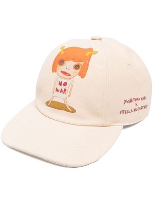 Stella McCartney x Yoshitomo Nara slogan-print baseball cap - Neutrals