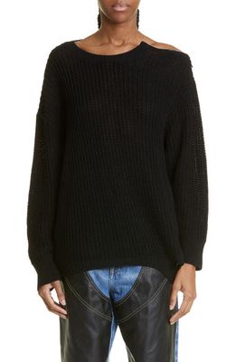 Stella McCartney Zip Detail Cotton Sweater in 1000 Black