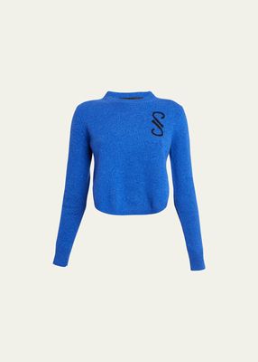 Stella Monogram Cashmere Jacquard Cropped Sweater