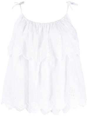 Stella Nova Alberthe ruffled lace top - White