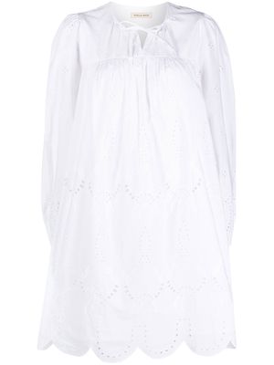 Stella Nova broderie anglaise long-sleeve dress - White