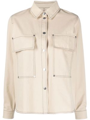 Stella Nova chest flap-pocket cotton shirt - Neutrals