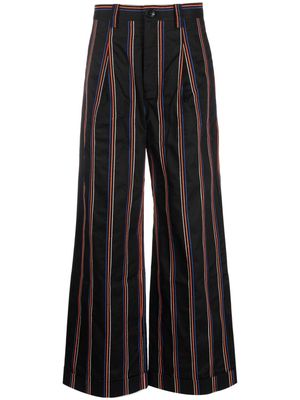 Stella Nova flared striped cropped trousers - Black