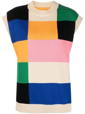 Stella Nova Multi-Checks sleeveless knitted top - Pink