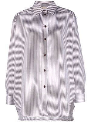 Stella Nova stripe-pattern cotton shirt - Brown