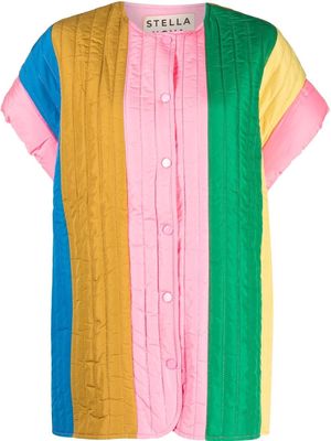 Stella Nova striped color-block padded shirt - Pink