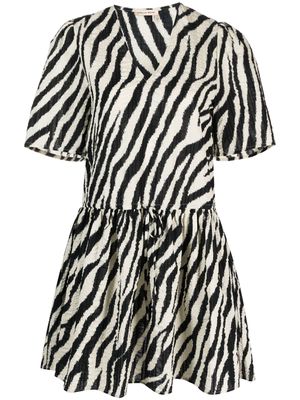 Stella Nova zebra-print mini dress - Neutrals