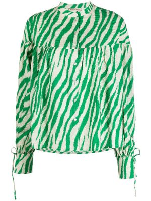 Stella Nova zebra-print organic cotton shirt - Green