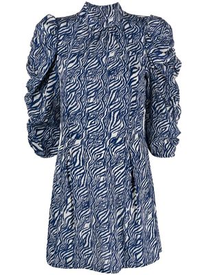 Stella Nova zebra-print silk dress - Blue