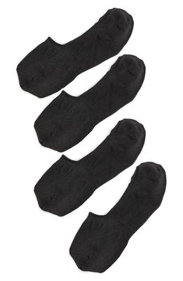 Stems 4-Pack Breathable No-Show Liner Socks in Black
