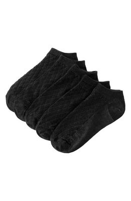 Stems 5-Pack Ankle Socks in Black