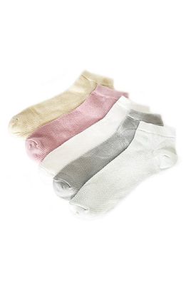 Stems Assorted 5-Pack Mesh No-Show Socks in Pastel
