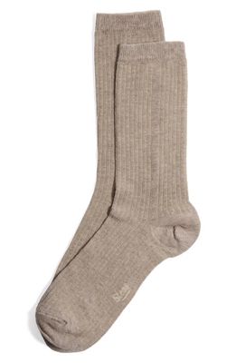 Stems Cotton & Cashmere Blend Crew Socks in Gris 