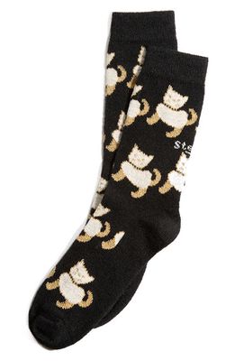 Stems Cotton & Merino Wool Blend Crew Socks in Black