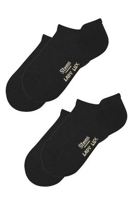 Stems Lady Lux 2-Pack Cushioned No-Show Socks in Black