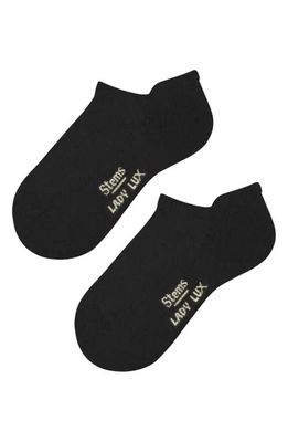 Stems Lady Lux Cushioned No-Show Socks in Black