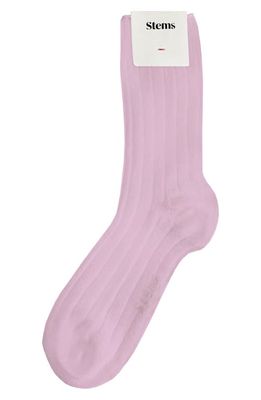 Stems Luxe Merino Wool & Cashmere Blend Crew Socks in Pink