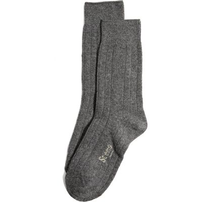 Stems Luxe Merino Wool Blend Crew Socks in Grey 