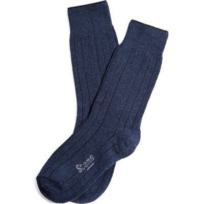 Stems Luxe Merino Wool Blend Crew Socks in Navy 