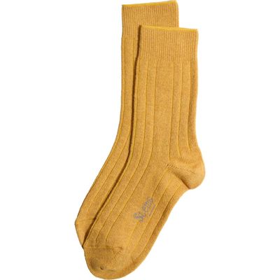 Stems Luxe Merino Wool Blend Crew Socks in Ochre 