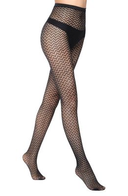 Stems Micro Wave Fishnet Tights in Black