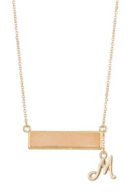 Stephan & Co. STEPHAN AND CO Drusy Bar & Initial Pendant Necklace in Gold- M