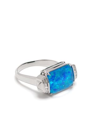 Stephen Webster 18kt white gold Deco Wide Twister turquoise diamond ring - Silver