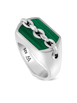 Stephen Webster Inline Signet logo-engraved ring - Green