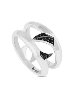 Stephen Webster SILV BLK SAPHIRE DOUBLE THORN STATEMENT RNG - Silver