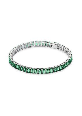 Stering Silver & Cubic Zirconia Emerald-Cut Tennis Bracelet