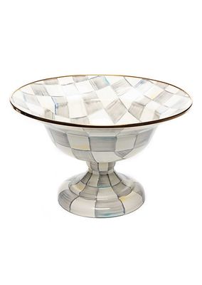 Sterling Check Enamel Compote