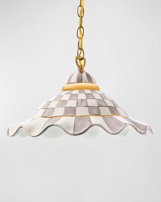 Sterling Check Fluted Hanging Lamp