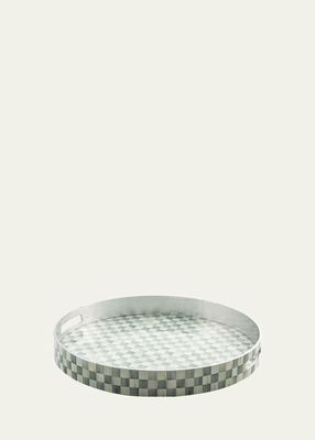 Sterling Check Lacquer Round Tray