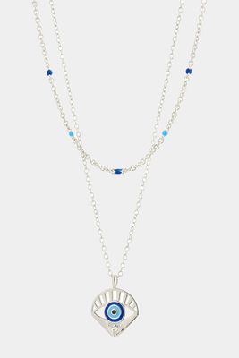 Sterling Forever Alessandra Layered Necklace in Silver