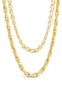 Sterling Forever Amadea Imitation Pearl Multistrand Necklace in Gold