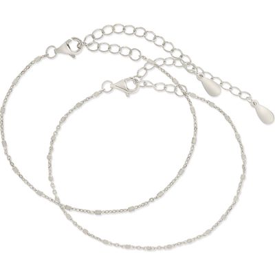 Sterling Forever Chloe Set of 2 Station Bracelets in Silver 