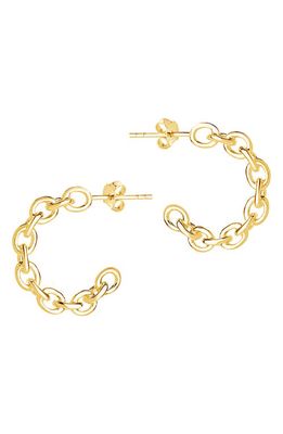Sterling Forever Delicate Chain Hoop Earrings in Gold