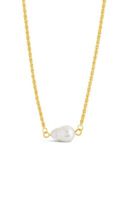 Sterling Forever Elyse Freshwater Pearl Pendant Necklace in Gold
